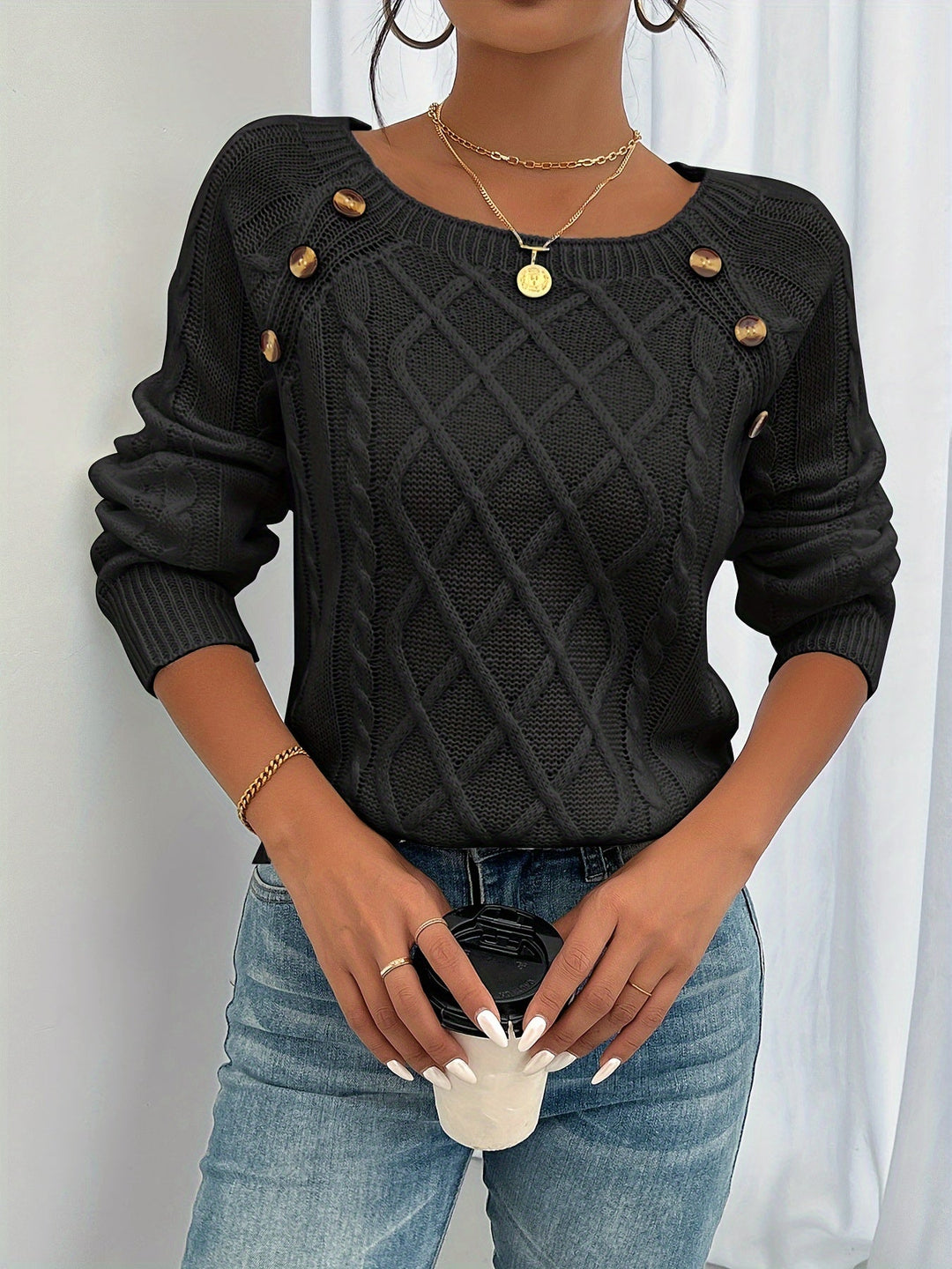 NOLÉ MONTÉLIMAR | PULL TEXTURÉ À BOUTONS POUR FEMME