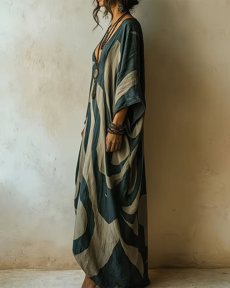 NOLÉ MONTÉLIMAR | ROBE MAXI ABSTRAITE POUR FEMMES