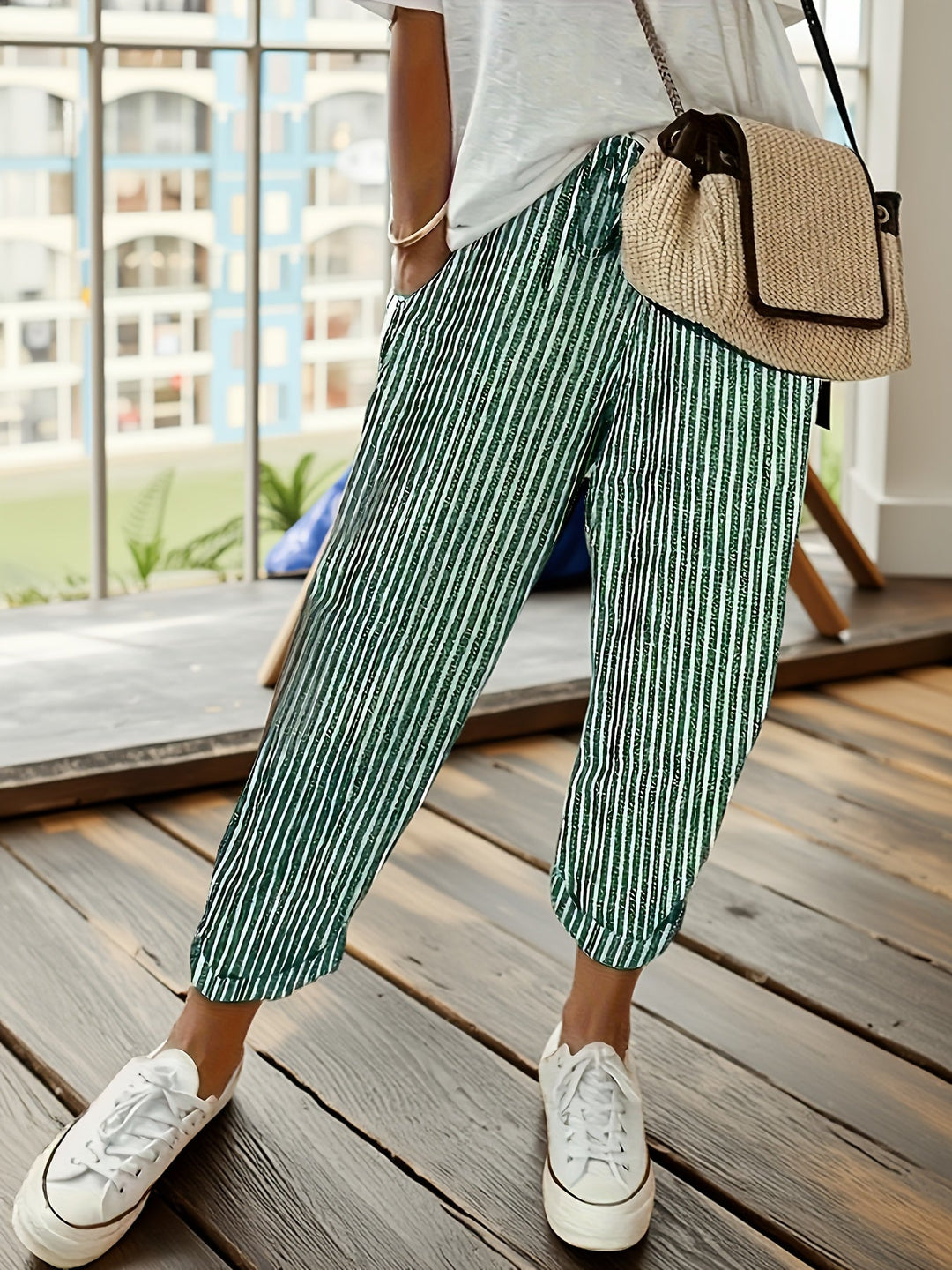 NOLÉ MONTÉLIMAR | PANTALONS LARGES À RAYURES POUR FEMMES