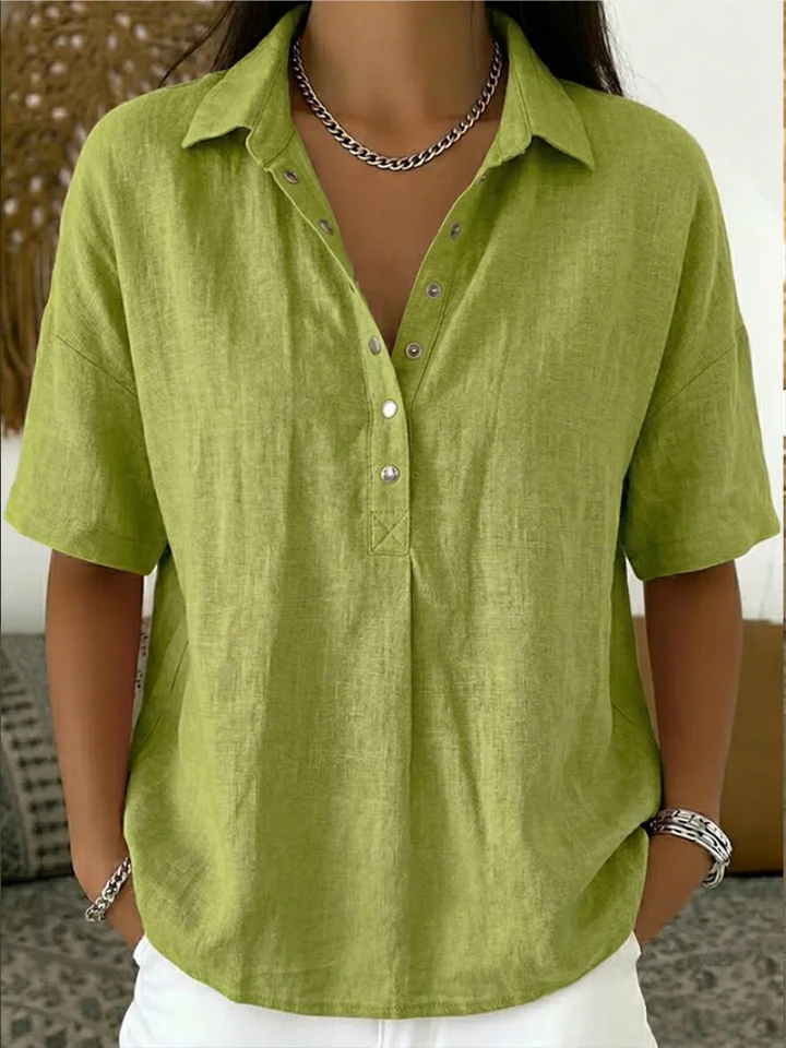 NOLÉ MONTÉLIMAR | BLOUSE À COL EN V AVEC BOUTONS POUR FEMMES