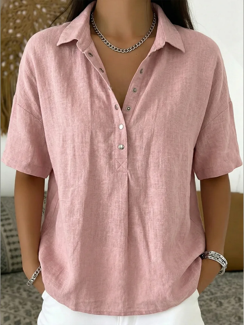 NOLÉ MONTÉLIMAR | BLOUSE À COL EN V AVEC BOUTONS POUR FEMMES