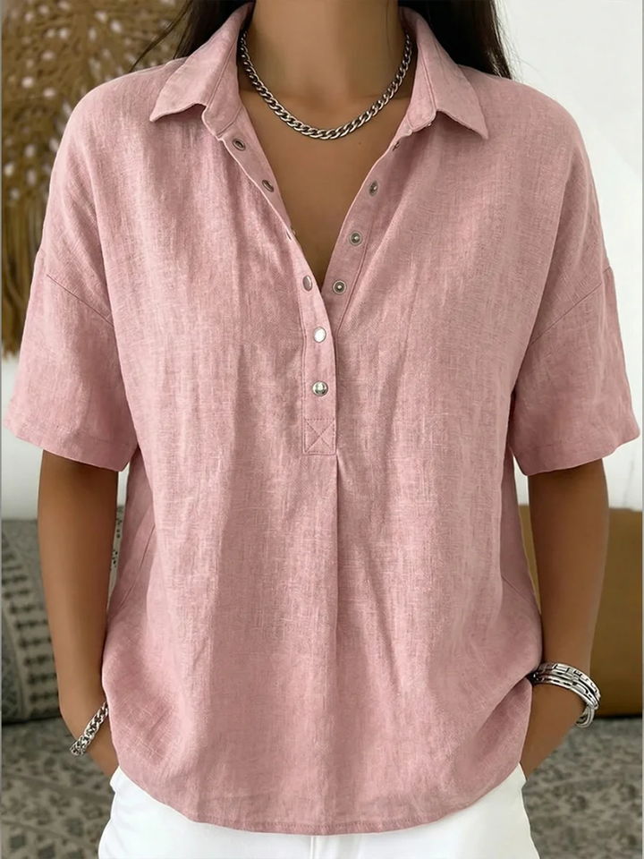NOLÉ MONTÉLIMAR | BLOUSE À COL EN V AVEC BOUTONS POUR FEMMES