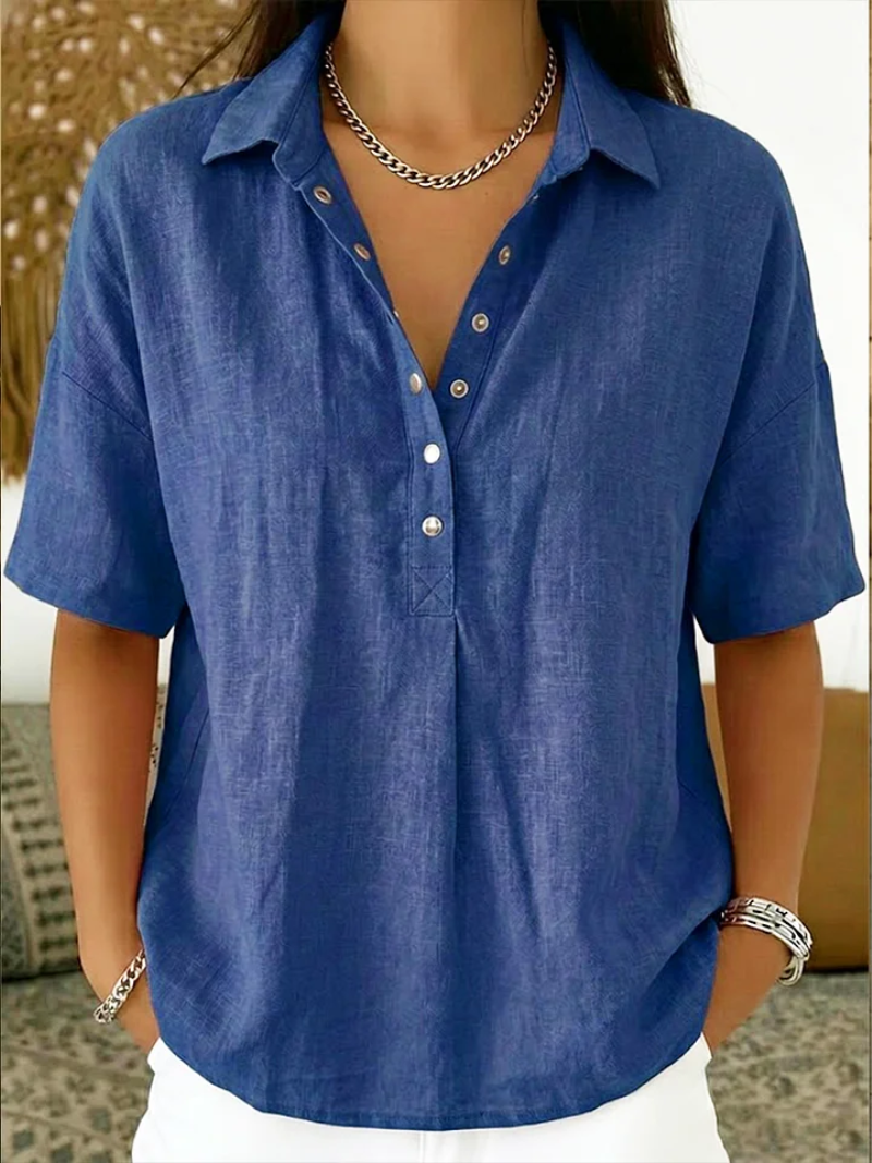 NOLÉ MONTÉLIMAR | BLOUSE À COL EN V AVEC BOUTONS POUR FEMMES