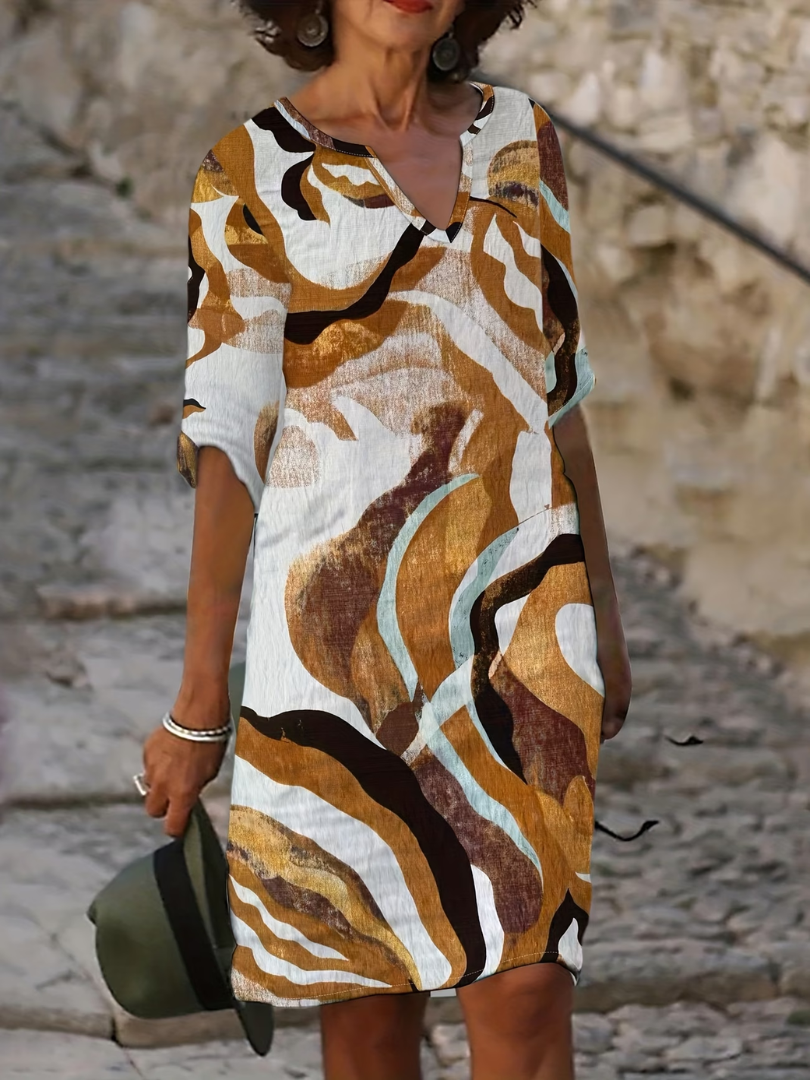 NOLÉ MONTÉLIMAR | ROBE IMPRIMÉE ABSTRAITE POUR FEMMES
