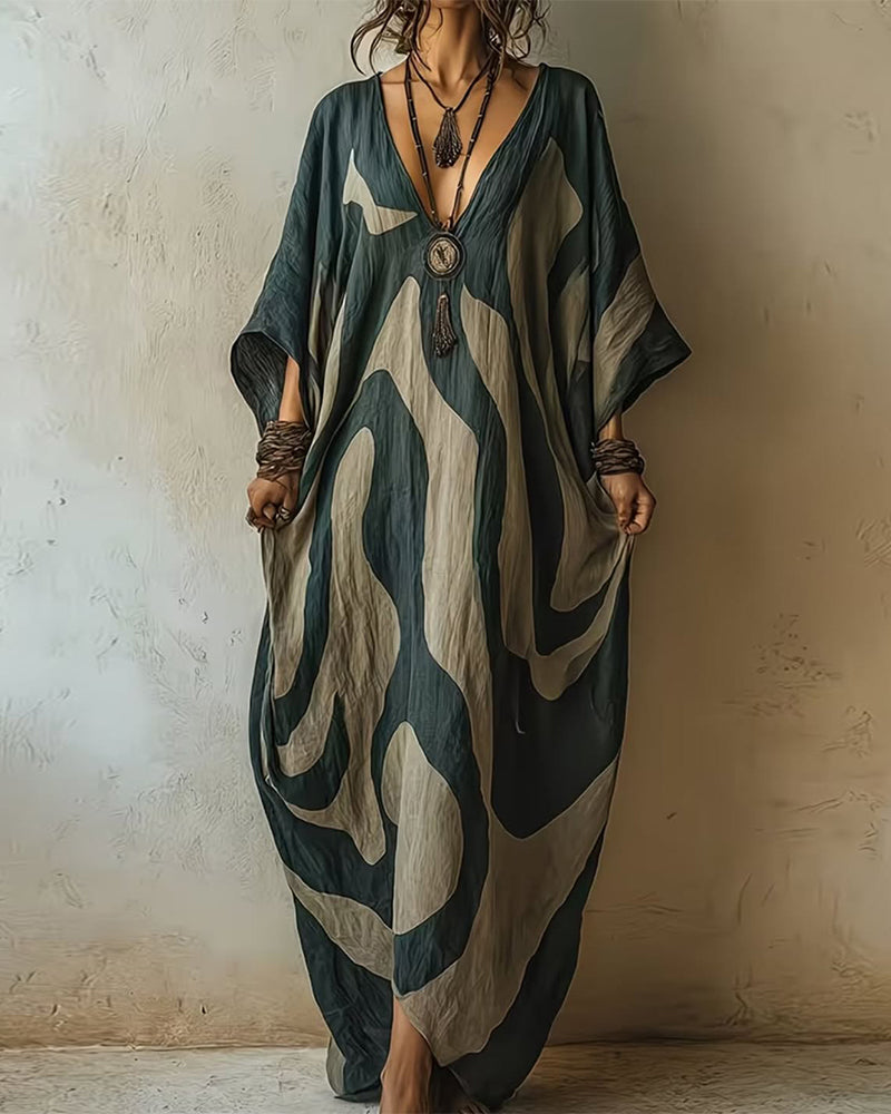 NOLÉ MONTÉLIMAR | ROBE MAXI ABSTRAITE POUR FEMMES