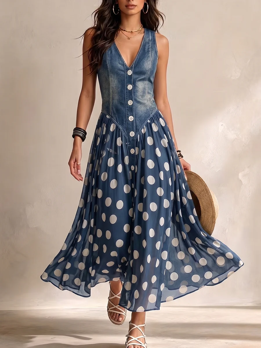 NOLÉ MONTÉLIMAR | ROBE MIDI À POIS POUR FEMMES