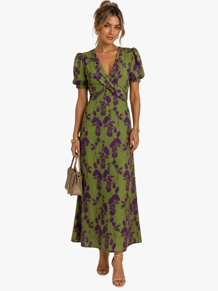 NOLÉ MONTÉLIMAR | ROBE MIDI ENVELOPPE ÉLÉGANTE POUR FEMMES