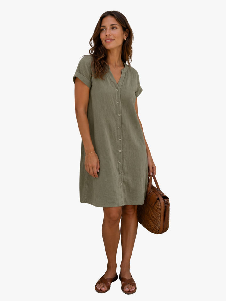 NOLÉ MONTÉLIMAR | ROBE CHEMISE À COL EN V POUR FEMMES