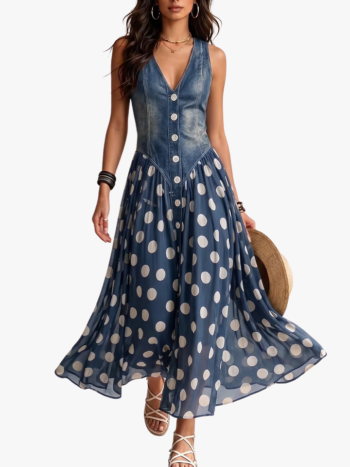 NOLÉ MONTÉLIMAR | ROBE MIDI À POIS POUR FEMMES