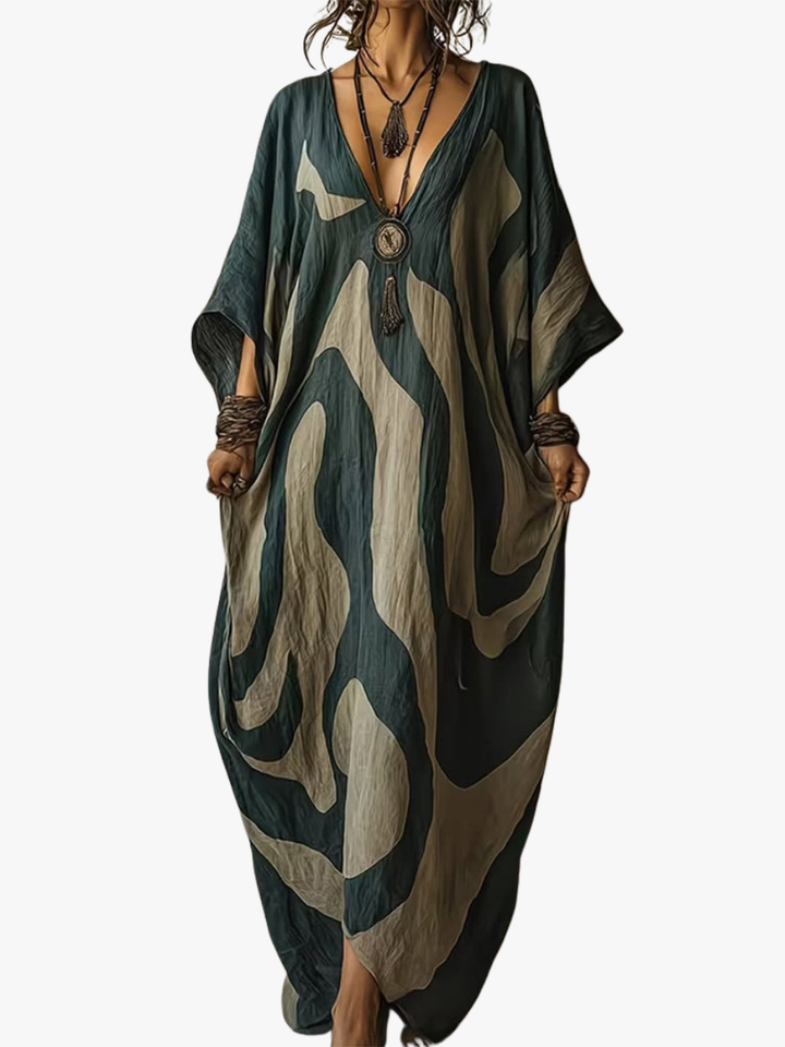 NOLÉ MONTÉLIMAR | ROBE MAXI ABSTRAITE POUR FEMMES