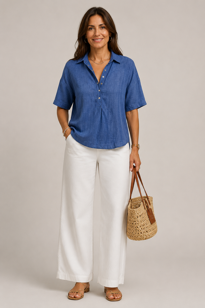 NOLÉ MONTÉLIMAR | CHIC BLOUSE À COL EN V POUR FEMMES