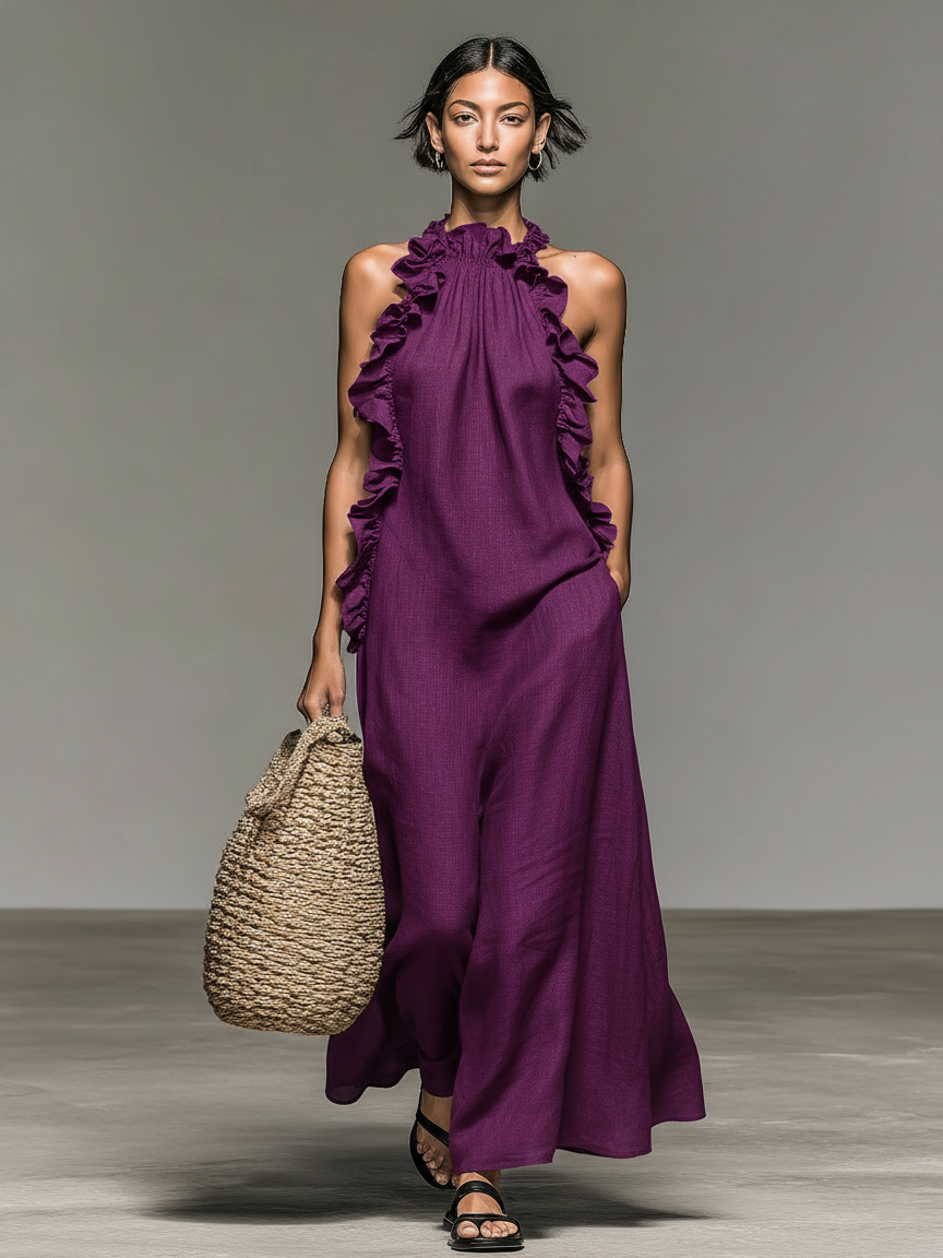 NOLÉ MONTÉLIMAR | ROBE MAXI VOLANTÉE POUR FEMMES