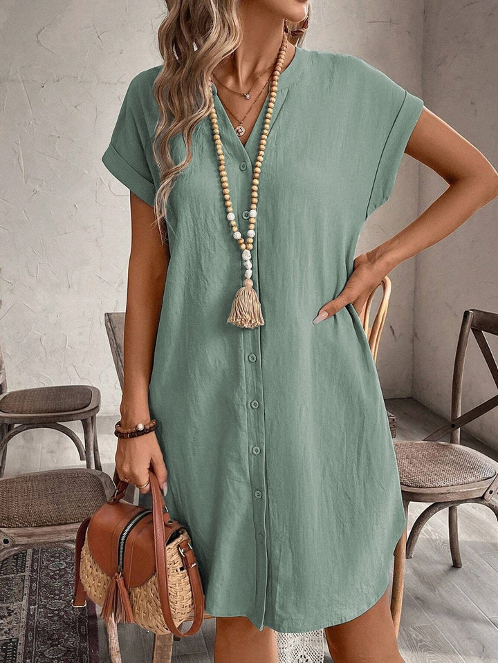NOLÉ MONTÉLIMAR | ROBE CHEMISE À COL EN V POUR FEMMES