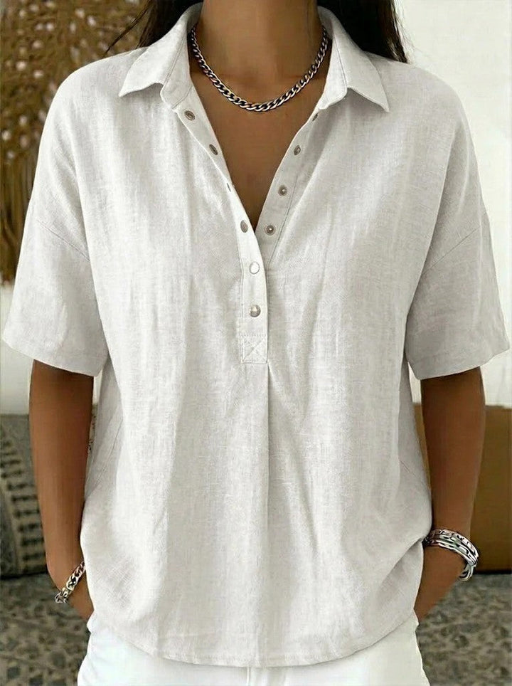 NOLÉ MONTÉLIMAR | BLOUSE À COL EN V AVEC BOUTONS POUR FEMMES