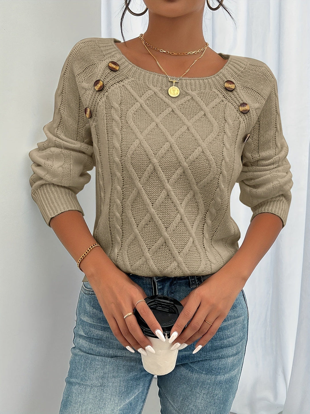 NOLÉ MONTÉLIMAR | PULL TEXTURÉ À BOUTONS POUR FEMME