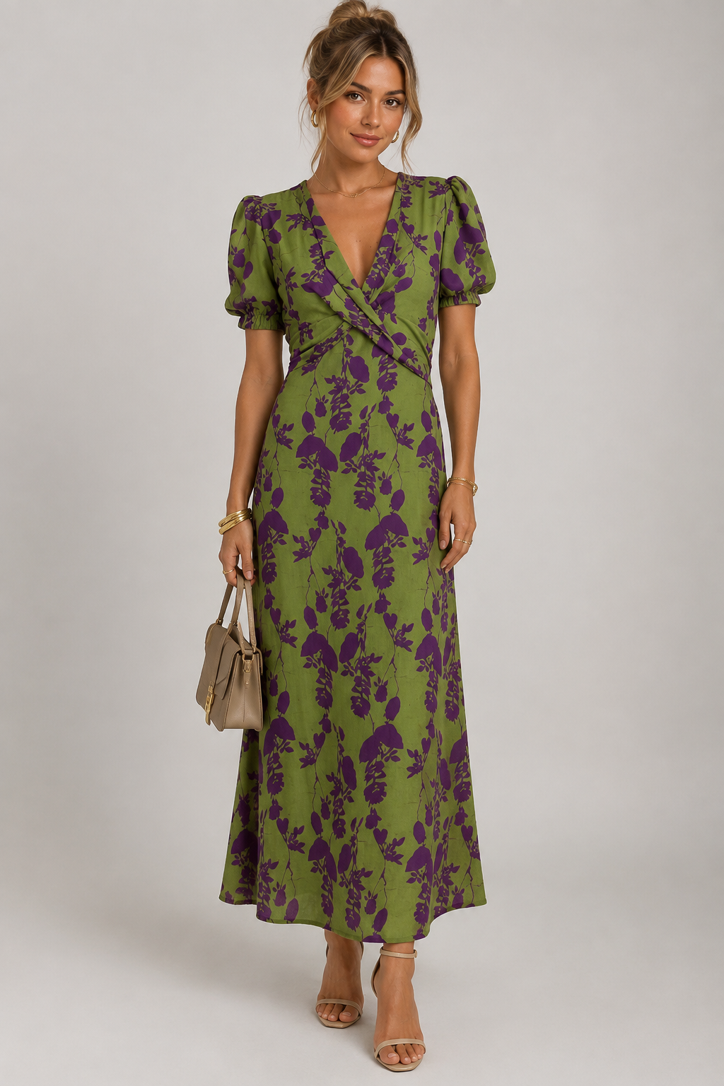 NOLÉ MONTÉLIMAR | ROBE MIDI ENVELOPPE ÉLÉGANTE POUR FEMMES