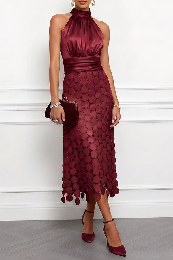 NOLÉ MONTÉLIMAR | ROBE MIDI CHIC À COL HALTER POUR FEMMES