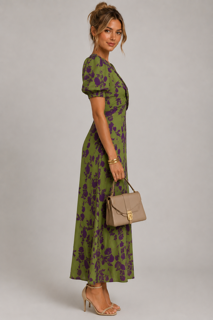 NOLÉ MONTÉLIMAR | ROBE MIDI ENVELOPPE ÉLÉGANTE POUR FEMMES