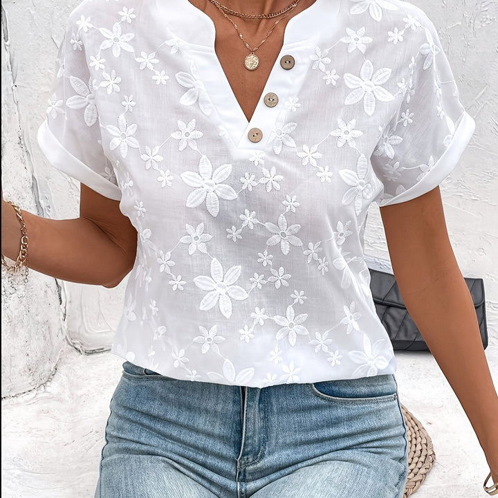 NOLÉ MONTÉLIMAR | BLOUSE FLORALE À COL EN V POUR FEMMES