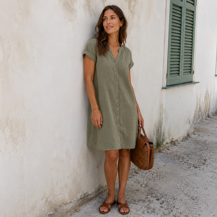 NOLÉ MONTÉLIMAR | ROBE CHEMISE À COL EN V POUR FEMMES